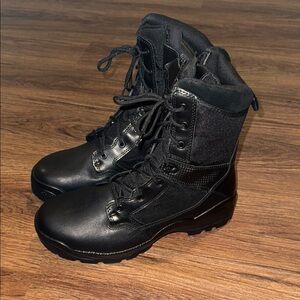 Rugged Black Lace-Up Boots